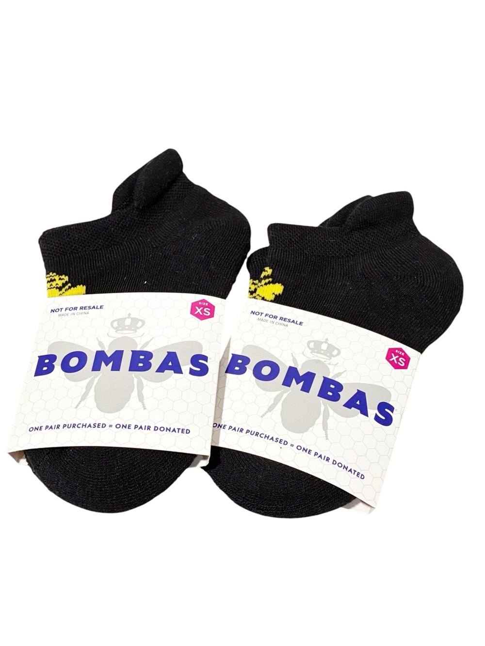 Bombas Women’s Ankle Socks 2 Pair Black X-Small Honeycomb Arch Support NEW